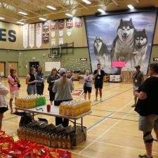 Volunteers for event gathered around